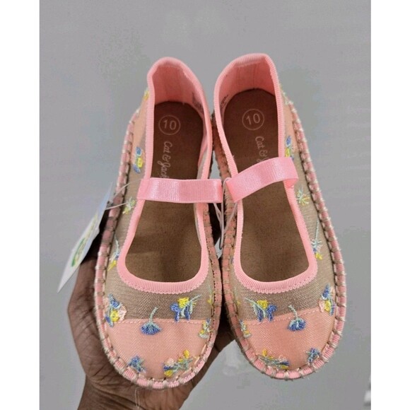 Cat & Jack Other - Cat & Jack Toddler Girls Arren Floral Embroidered  Slip-On Espadrille Flat Sz 10